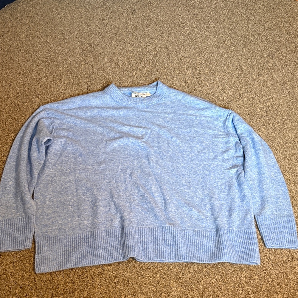Aerie Sky Blue Oversized Crewneck Sweater
